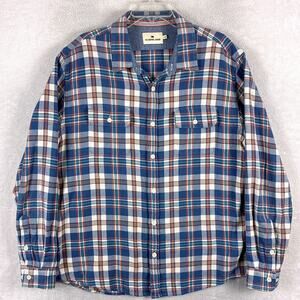 The Normal Brand Overshirt Mens XL Blue Plaid Flannel Preppy Outdoors Huckberry